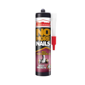 UniBond No More Nails Original, Heavy-Duty Mounting Adhesive, Strong Glue for Wood, Ceramic, Metal & More, White Instant Grab Adhesive, 1 x 365g Cartridge